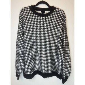 Who What Wear Black/white Checkered Sweater Size XL
